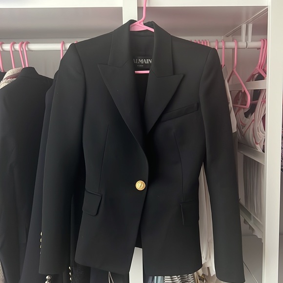 Size 34 Black one button Balmain Blazer - Picture 6 of 7